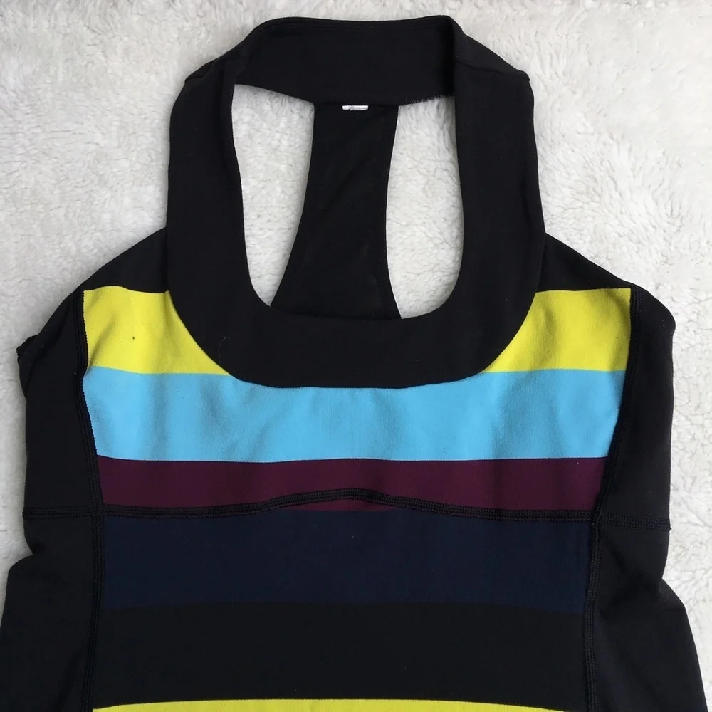 Lululemon Scoop Neck Striped Tank Top Size 6